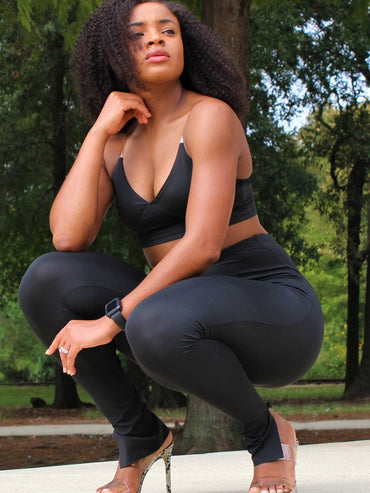 After Noon two-piece sleeveless crop top and casual leggings