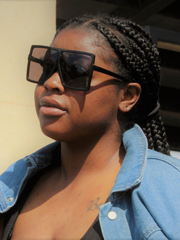Black Oversized Square Shades